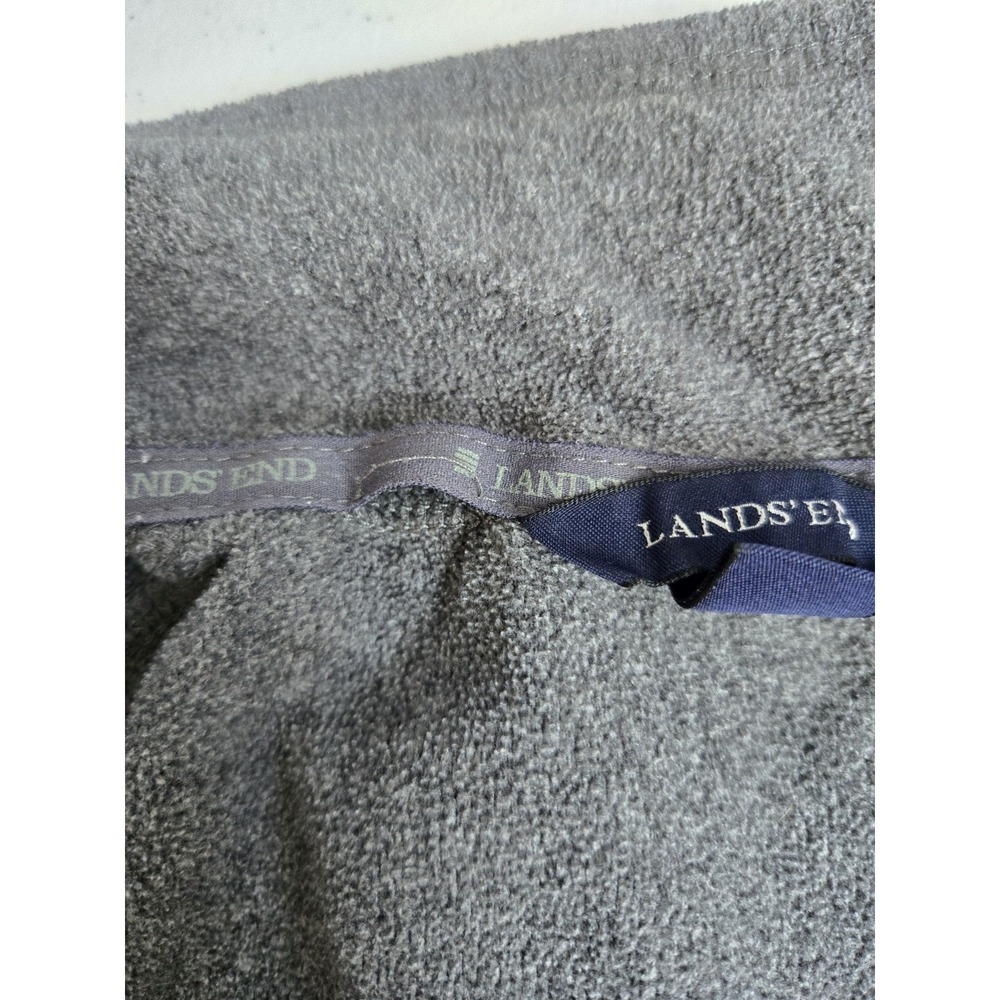 Land's End Men's XXL Gray Lightweight Fleece Thermacheck 1/4 Zip Pullover Jacket - Picture 10 of 10